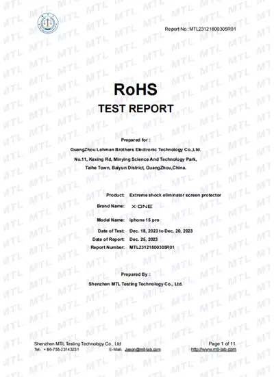 RoHS TEST RAPORU