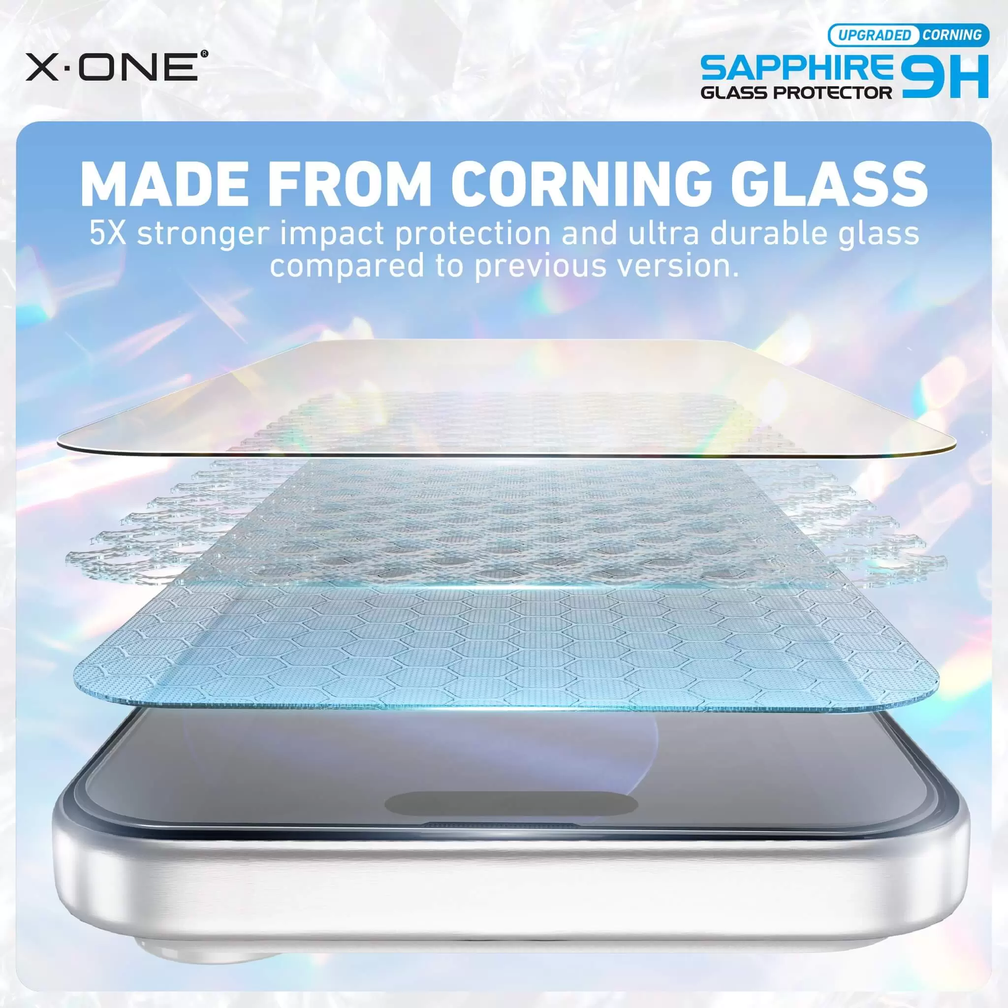 Y&uuml;kseltilmiş Corning 9H Safir Cam Ekran Koruyucu