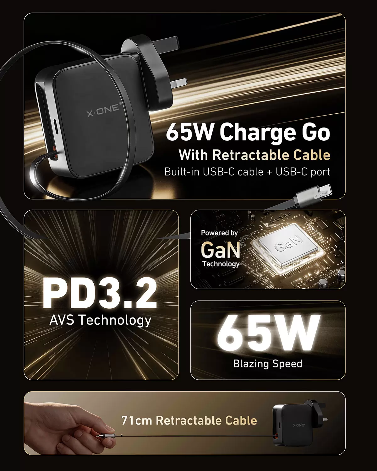 65W Charge Go Geri &Ccedil;ekilebilir